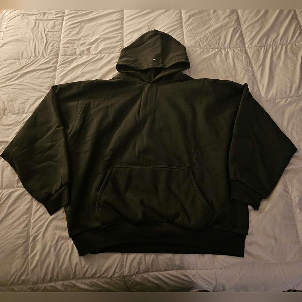 Yeezy Gap Engineered By Balenciaga Shrunken Logo Hoodie Black 2XL